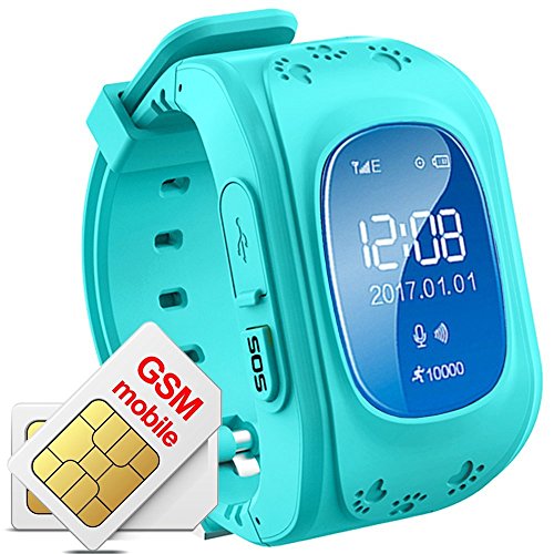 Kid Safe GPS Watch Wristwatch SOS Call Location Finder - Blue